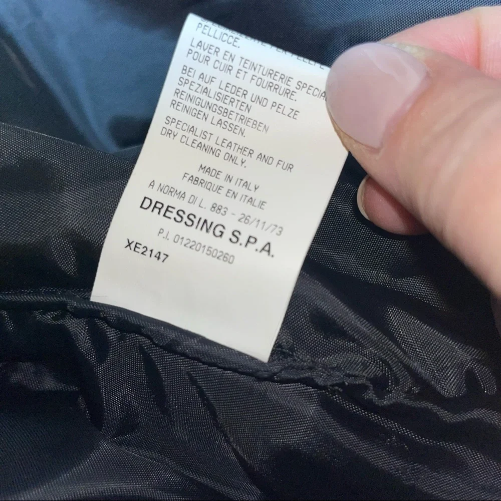 Roberta Scarpa Cotton Leather Moto Bomber Jacket Black Size 6 Italy - Picture 13 of 14